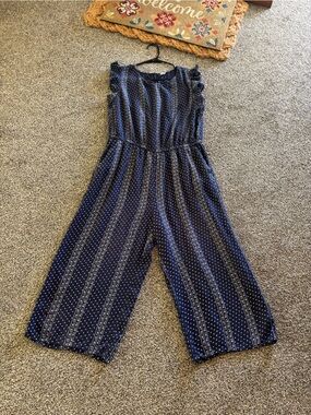 Old Navy Navy Blue Polka Dot Striped Jumpsuit